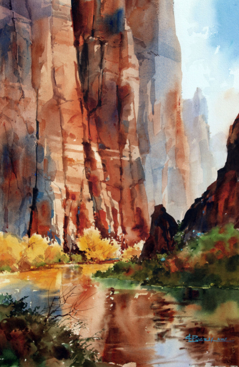 リカルドゴンザレス 原画 WET PAINT Zion Canyon 2025 Watercolor Workshop! – Carl Purcell Art